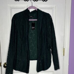 Torrid Women's Dark Green Lace Blazer